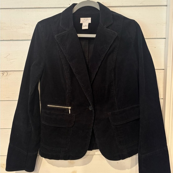 LOFT Black Blazer corduroy Classic Suit Jacket - Picture 11 of 14